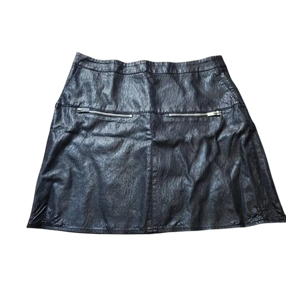 Life & Style Vegan Leather Skirt